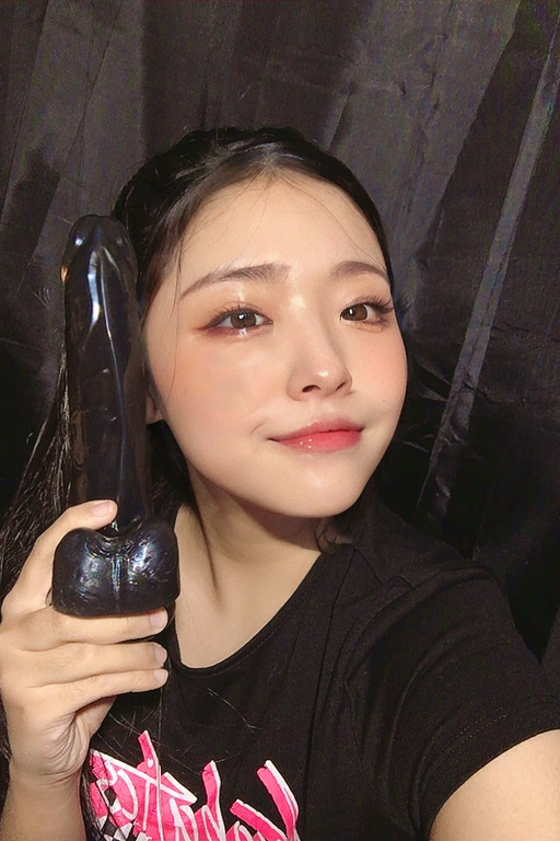 Teen gal with dildo