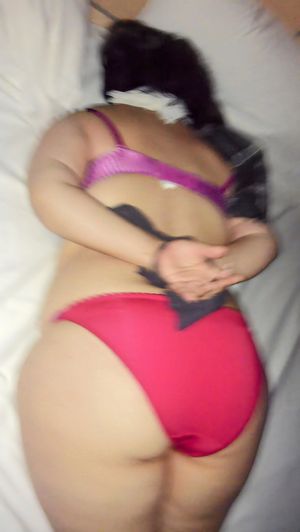 Pussy licker slut, groggy, gagged ,Tied little piggy Lupita, Mexican sex slave, goes for her sodomized butt session to delight her owners