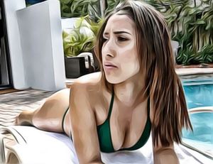 Hot sister tanning in a thong