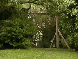 Cute blonde skipping student