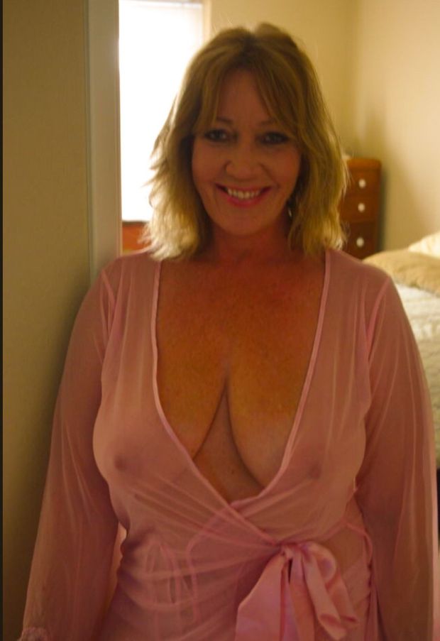 mom's tits look great in her shear robe