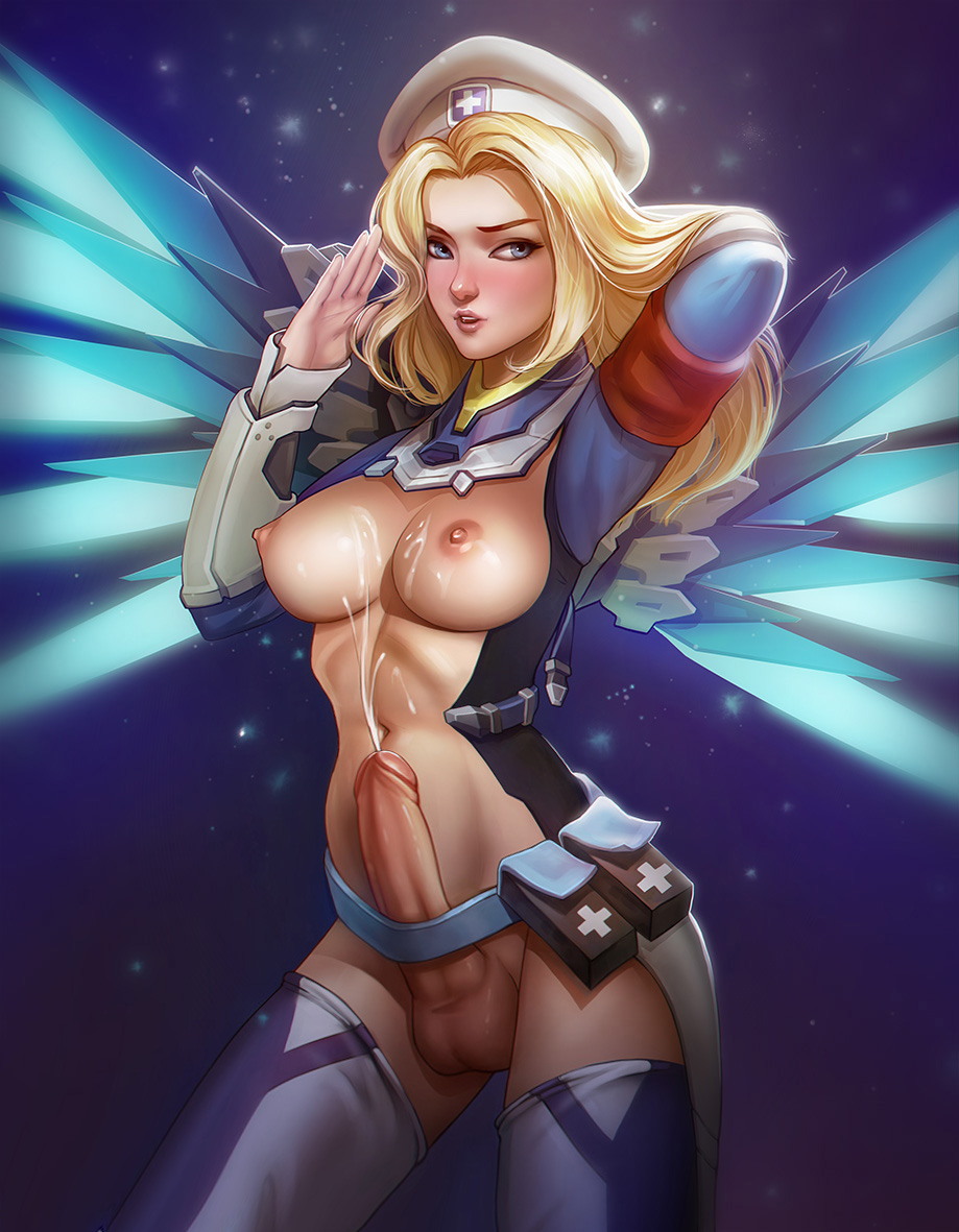 Futa with a big exploding cock