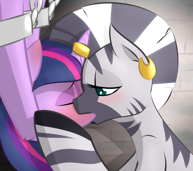 Cartoon lezdom kissing - My Little Pony - Twilight Sparkle, Zecora - Artist: Kryptchild
