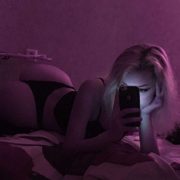 Sexy blonde selfie