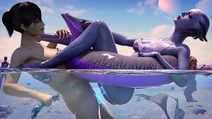 Femshep and Liara - Horny vacation.