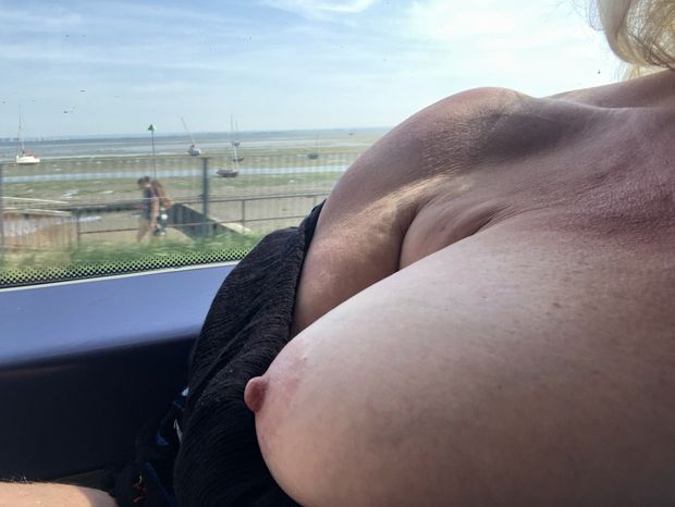 Tits out on the train
