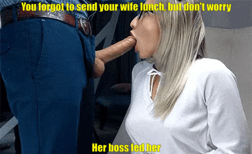 In your wife's defense, she doesn't think this is cheating. Her boss said that the lunch you send is too greasy and fattening