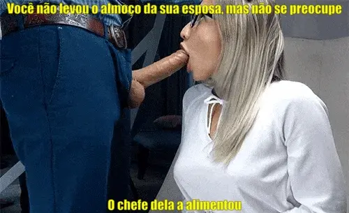 Em defesa da sua esposa, ela não acha que isso é traição. O chefe dela disse que o almoço que você envia é muito gorduroso e engorda