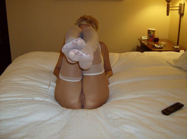 The wife feeling naughty in the hotel