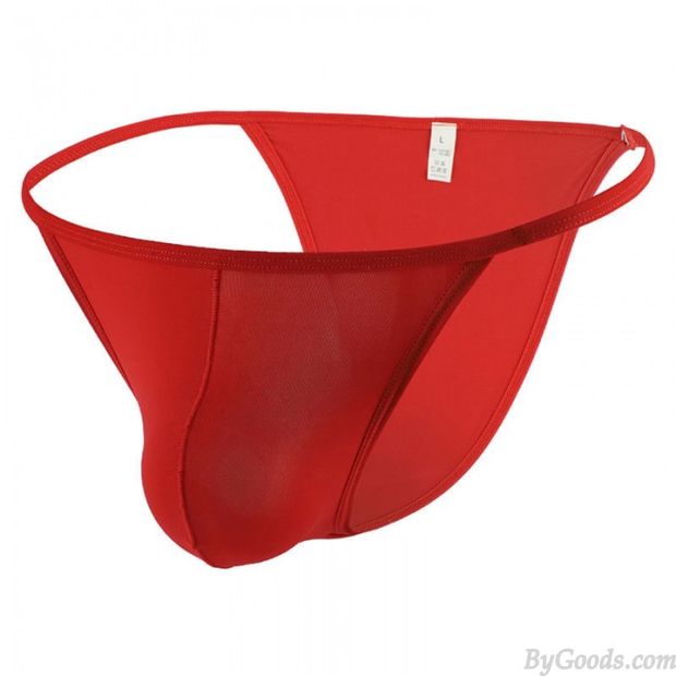 Sexy Tanga transparente de seda de hielo transpirable fina para hombre Ropa interior lencería bragas Tanga Bragas Bolsa abultada Calzoncillos