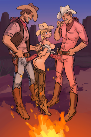 2 armed cowboys