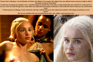 Daenerys should have known better than to accept a challenge from her bitter rival. The Game of Thrones is treacherous and full of cum