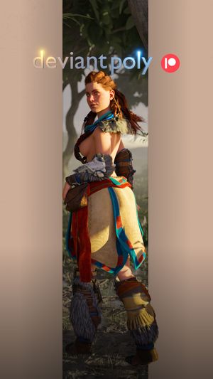 Aloy topless pinup