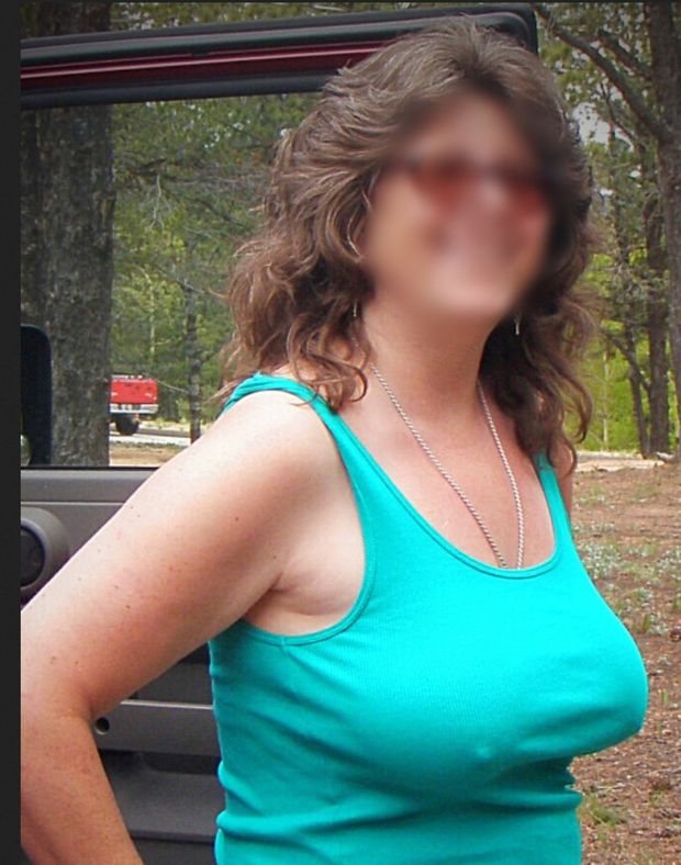 mature braless wife with nipples poking through