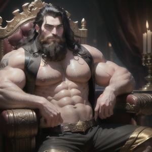 AI Daddy beard on his throne