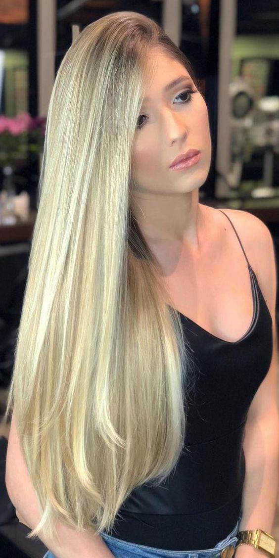 Long blonde hair