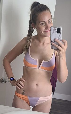 Showing her new bikini