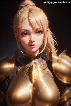 Beautiful Golden Knight Portrait - Hentai - Ecchi - NSFW- SFW - Big Breasts - Big Tits