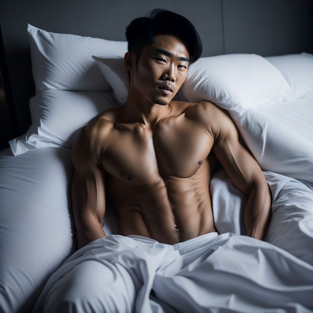 AI Asian man sensual