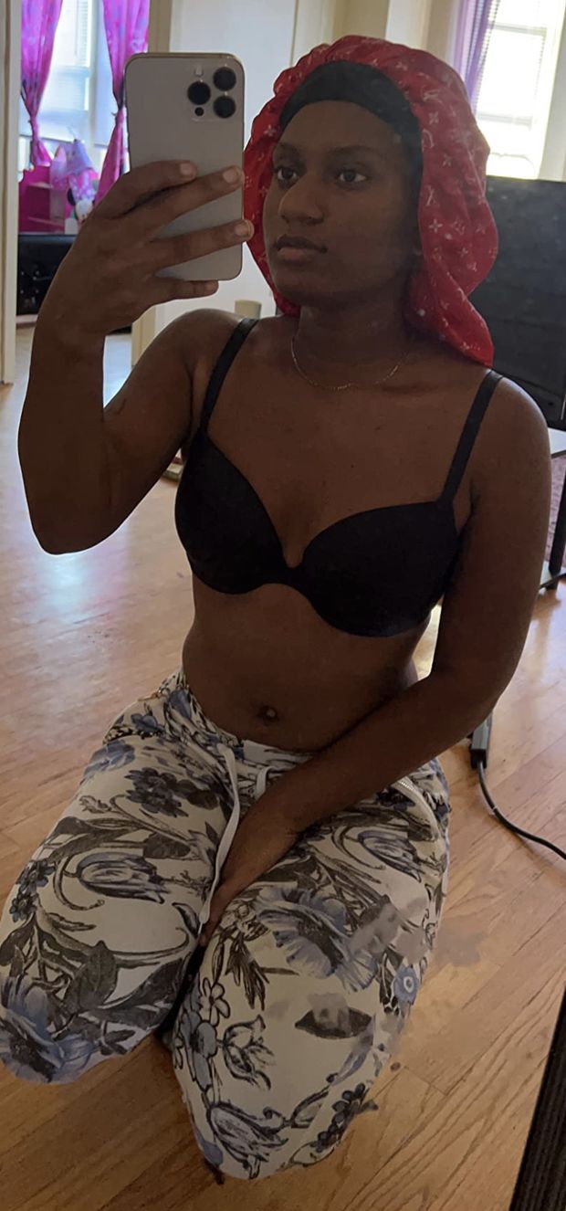 Black in black bra