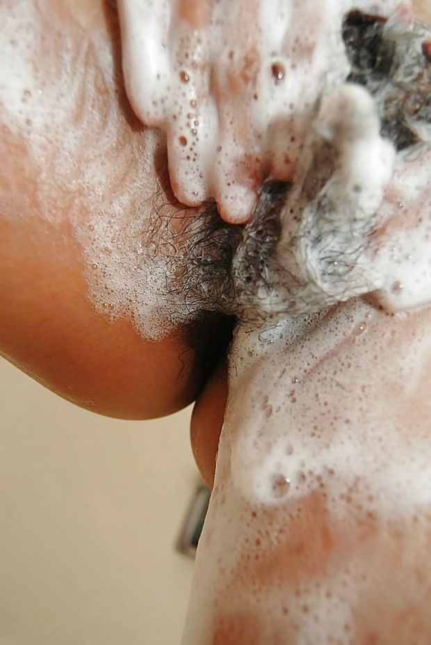 Pretty asian babe Natsuko Miyamoto toying her Hairy Slit after a shower #6