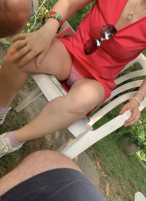 Sexy blonde with amazing legs