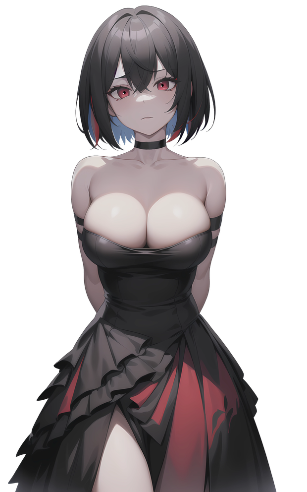 Sexy AI female with red eyes