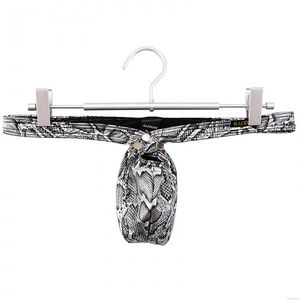 Sexy Croix croisée String pour homme en cuir imitation python Slip Culotte String Lingerie Rivet Sous-vêtement Slips