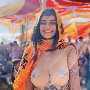 Happy at the festival