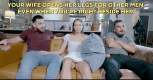 SHE CHEATS WITH HER HUSBAND RIGHT BESIDE HER.