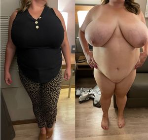 mature dressed undressed revealing massively huge tits and chubby body