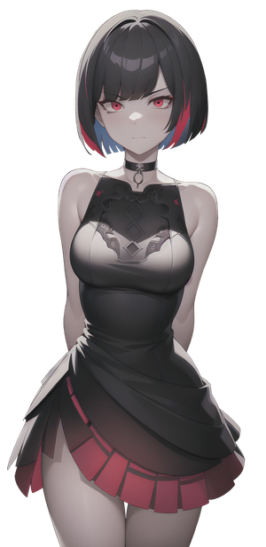 Anime female in a black dress