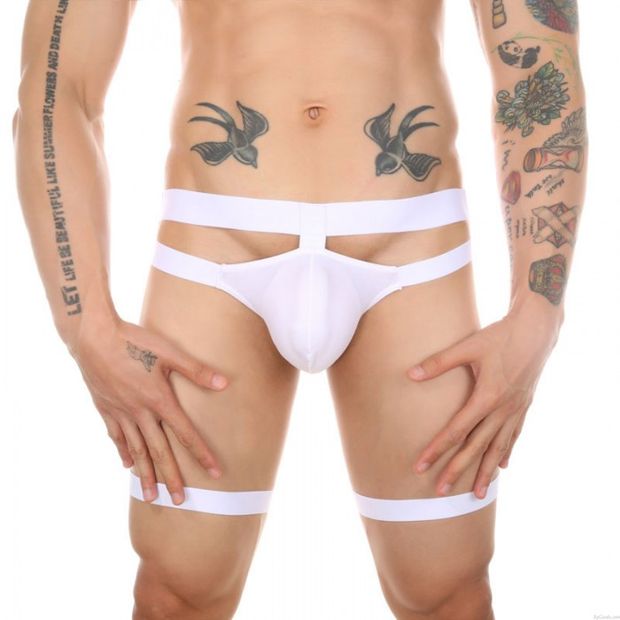 Sexy Bikini Hohl Bondage Bein Strap Einteilige Unterwäsche Sissy Unterhose Jockstraps Wrestling Slips Herren Dessous