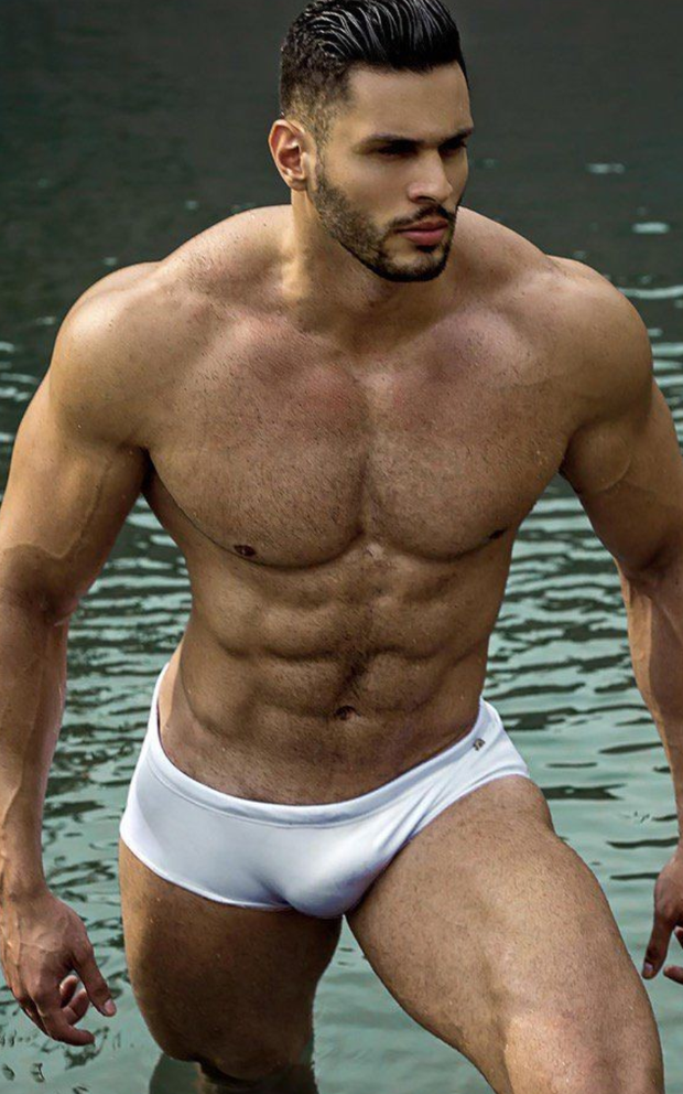 A god wearing a speedo