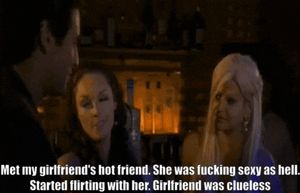 Boyfriend is introduced to his girlfriend's hot, busty, blonde friend. What could go wrong? Part 1