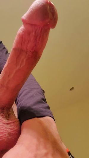 Skinny guy with big dick jerking off