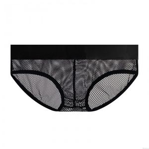 Sexy red de pesca Calzoncillos de tanga de malla hueca Bragas de ropa interior con cintura de arco iris De los hombres Tanga Lencería Bragas