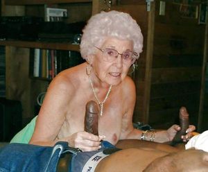 Grandmother nude suck two black dick
