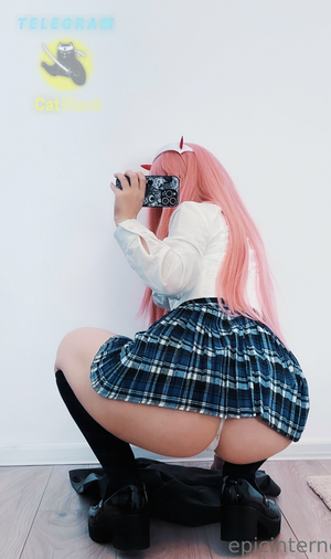 teen in cosplay shows her perfect ass in miniskirt