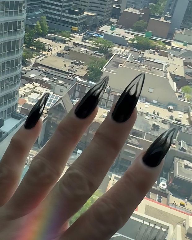 Black nails are out for show.