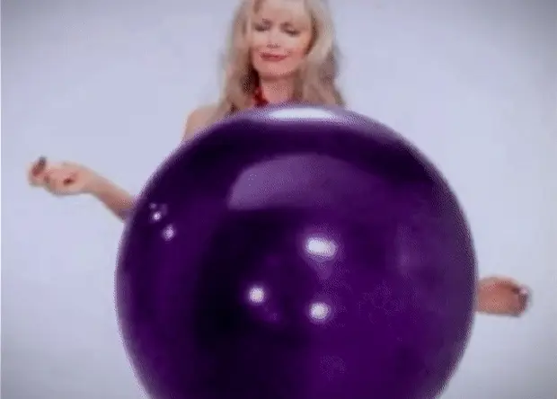 From her self titled centerfold. Popping the balloon.