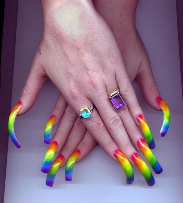 Rainbow styled nails. Post your true rate.