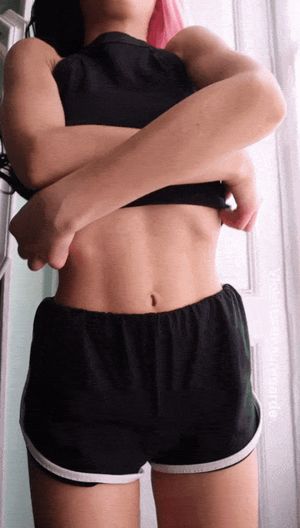 Pink hair pierced-nipples