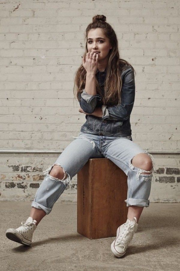 Worn jeans