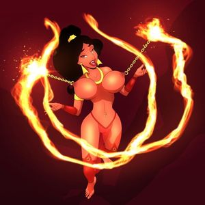 Princess Jasmine plays with fire