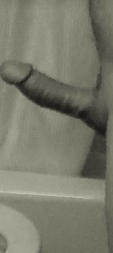 B/w erect cock sideshot