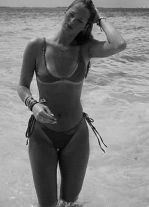 Mya in bikini black and white