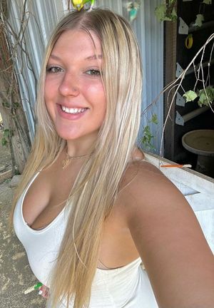 Destiny white dress selfie