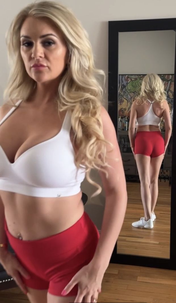 Wife posing mirror shot