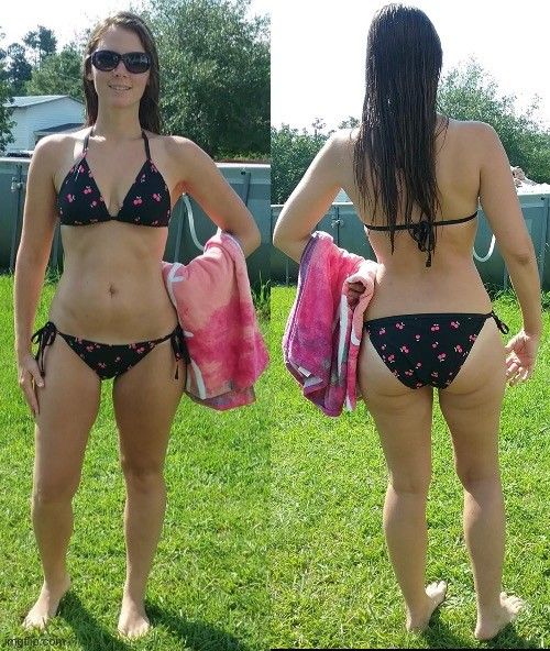 Front and rear of this bikini hot piece of ass